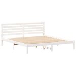 vidaXL Cadre de lit Blanc 200 x 200 cm Bois massif en pin