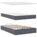 vidaXL Lit ottoman avec matelas gris foncé 120x190 cm velours