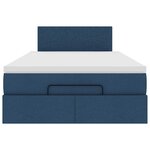 vidaXL Lit ottoman avec matelas bleu 120x200 cm tissu