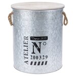 H&S Collection Ensemble de boîtes de rangement avec corde 3 Pièces Zinc