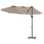 vidaXL Parasol cantilever de jardin Taupe 372 x 198 x 253 cm