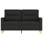 vidaXL Canapé à 2 places Noir 120 cm Tissu