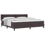 vidaXL Lit à ressorts avec tête de lit Marron foncé 200 x 200 cm tissu
