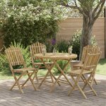 vidaXL Table de Jardin Naturel 80 x 70 cm Bambou