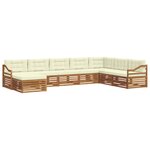 vidaXL Ensemble de canapés d'extérieur 8 pc Naturel et Crème