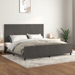 vidaXL Cadre de lit avec tête de lit Gris foncé 200x200 cm Velours