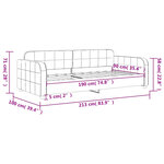 vidaXL Lit de repos sans matelas gris clair 90x190 cm velours