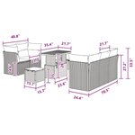 vidaXL Ensemble de canapé de jardin 8 Pièces Noir 90 x 55 x 71 cm