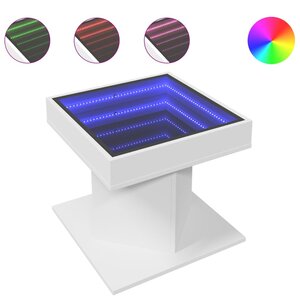 vidaXL Table basse avec LED blanc 50x50x45 cm bois d'ingénierie