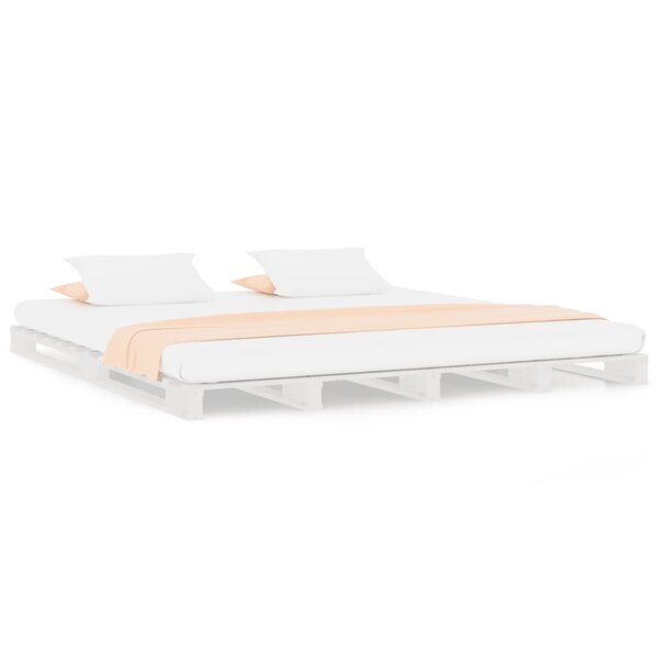 vidaXL Lit de palette blanc 160x200 cm bois de pin massif