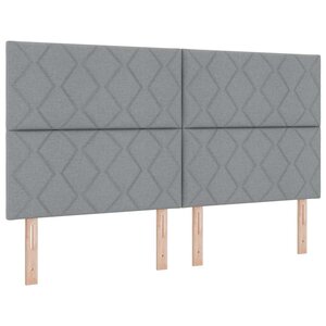 vidaXL Tête de lit avec des lumières à LED Gris clair 180 cm tissu