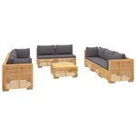 Salon de jardin meuble d'extérieur ensemble de mobilier 9 pièces avec coussins bois de teck solide 02_0017951