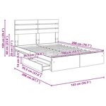 vidaXL Lit de Rangement Chêne Sonoma 140 x 200 cm Bois d'ingénierie
