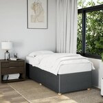 vidaXL Cadre de lit Gris foncé 90x190 cm Tissu