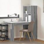 vidaXL Bureau Gris Sonoma 122 x 67 x 145 cm Bois d'ingénierie