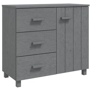 vidaXL Buffet HAMAR Gris foncé 90x40x80 cm Bois massif de pin