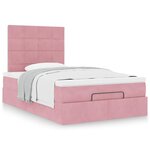 vidaXL Cadre de lit ottoman avec matelas rose 120x190 cm velours