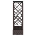 vidaXL Lit Élevé avec Treillis et Toit Marron 203 5 x 40 x 123 cm PP