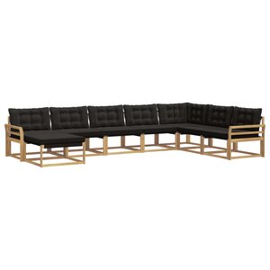 vidaXL Ensemble de canapés d'extérieur 8 pc Blanc et noir