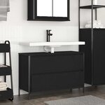 vidaXL Meuble de salle de bain lavabo tiroirs chêne noir 90x34 5x60 cm