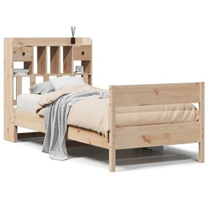 vidaXL Lit bibliothèque sans matelas 90x200 cm bois de pin massif