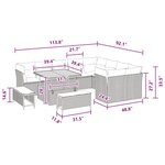 vidaXL Ensemble de canapé de jardin 12 Pièces Noir polyrotin