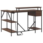 vidaXL Bureau Chêne marron 120 x 79 x 86.5 cm Bois d'ingénierie