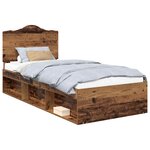 vidaXL Cadre de lit Bois ancien 100 x 200 cm Pin massif