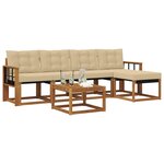 vidaXL Ensemble de canapés d'extérieur 6 pc Naturel et Beige