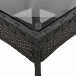 vidaXL Ensemble à manger de jardin et coussins 5 Pièces noir rotin verre