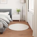 vidaXL Tapis en Fourrure Synthétique de Lapin Olite Crème Ø 120 cm
