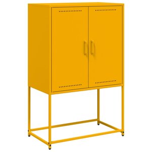 vidaXL Buffet haut jaune moutarde 68 5x38 5x107 cm acier
