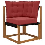 vidaXL Coussin de canapé d'extérieur 3 Pièces Bordeaux Polyester