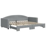 vidaXL Lit de jour avec lit gigogne gris clair 90x200 cm tissu