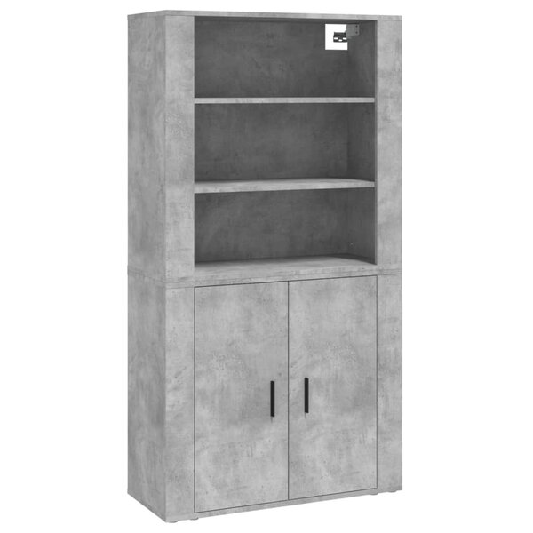 vidaXL Buffet haut Gris béton Bois d'ingénierie