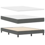 vidaXL Lit avec sommier gris foncé et matelas 140x200 cm en tissu