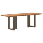 vidaXL Table à manger marron clair bois de chêne massif rectangulaire