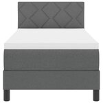 vidaXL Lit à ressorts avec matelas Gris foncé 80 x 200 cm tissu