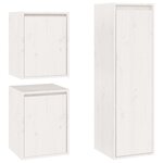 vidaXL Meubles TV 3 Pièces Blanc Bois massif de pin