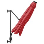 vidaXL Parasol mural avec LED rouge vif 290 cm
