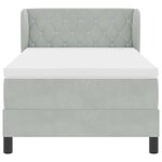 vidaXL Lit à ressorts avec matelas Gris clair 100 x 200 cm Velours