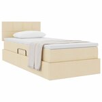 vidaXL Lit avec rangement et matelas Crème 90 x 200 cm Velours