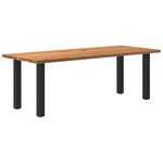 vidaXL Table à manger marron clair bois de chêne massif rectangulaire