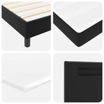 vidaXL Cadre de lit avec matelas Noir 90 x 200 cm Faux cuir