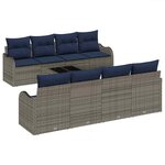 vidaXL Ensemble de Canapés avec coussin 9 Pièces Gris polyrotin