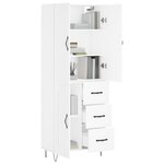 vidaXL Buffet haut Blanc 69 5x34x180 cm Bois d'ingénierie