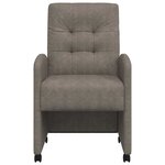 vidaXL Chaises de Salle à Manger avec Roues 2 Pièces Gris 58 x 67 x 97 cm