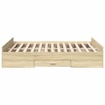 vidaXL Cadre de lit et tiroirs chêne sonoma 135x190 cm bois ingénierie