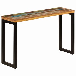 vidaXL Table console 120x35x76 cm Bois de récupération solide et acier