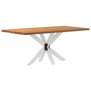 vidaXL Table à manger marron clair bois de chêne massif rectangulaire